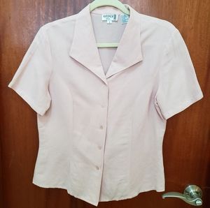 Kasper linen and rayon blouse